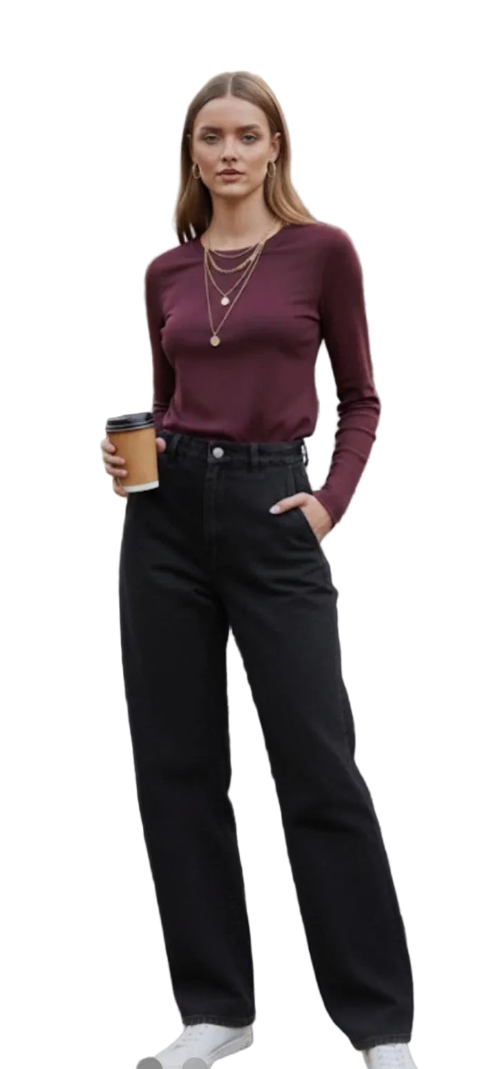 Round neck basic top