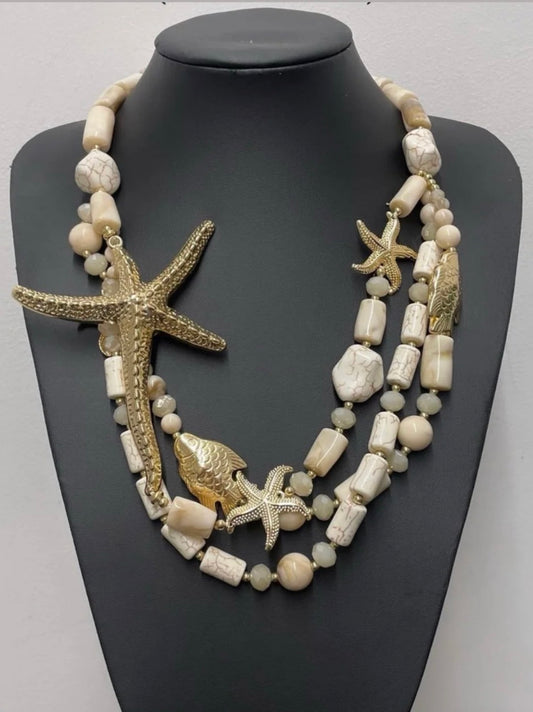 Starfish beaded necklace