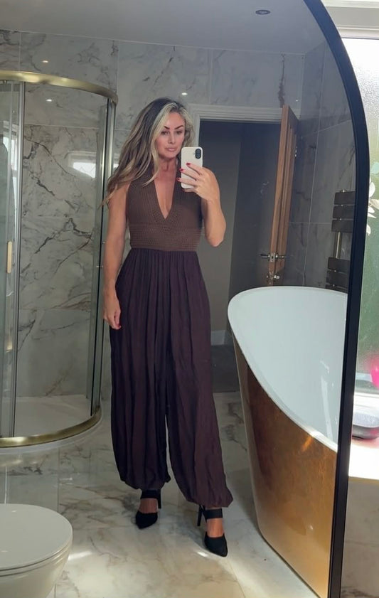 Crochet top jumpsuit