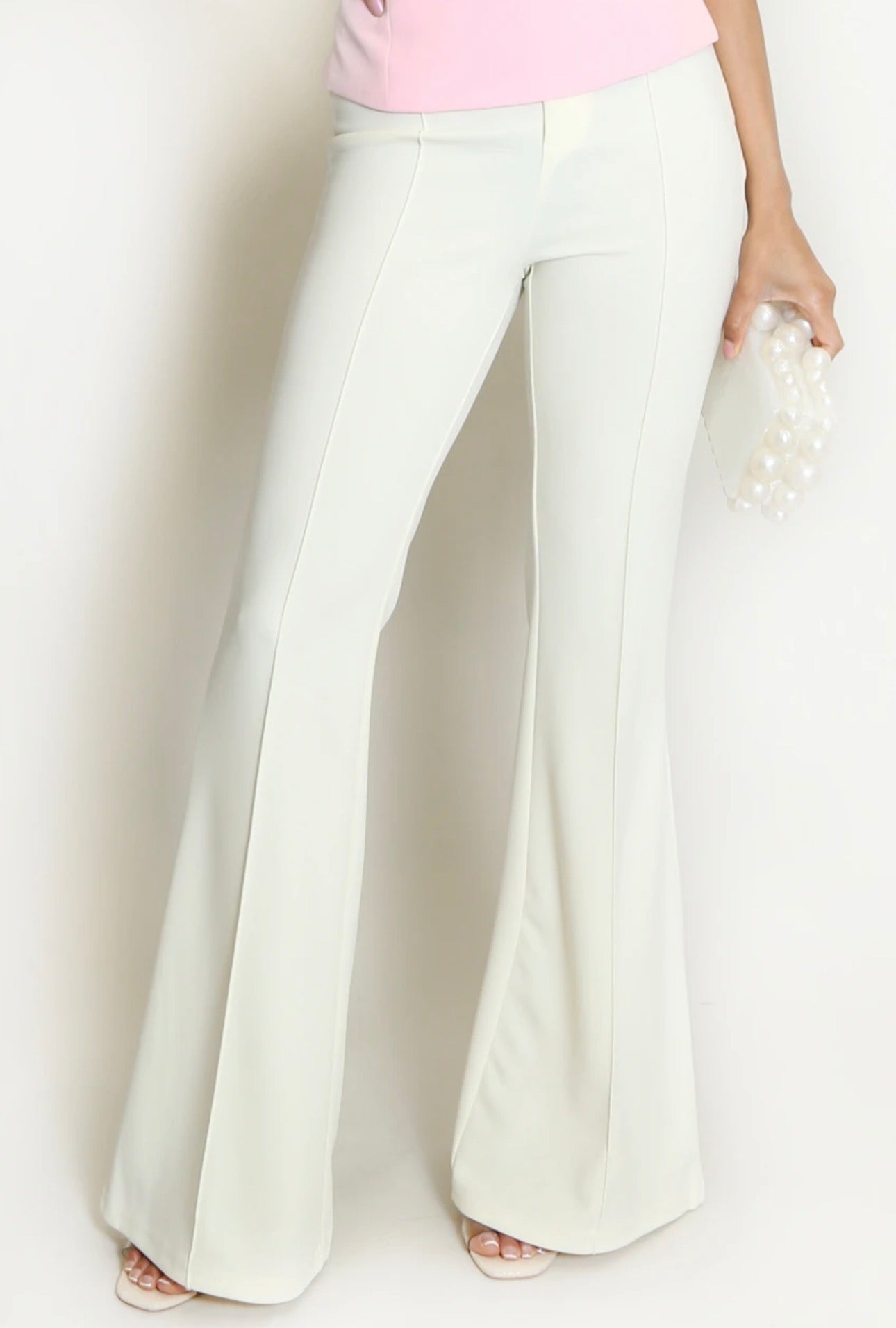 Seam front flare trouser