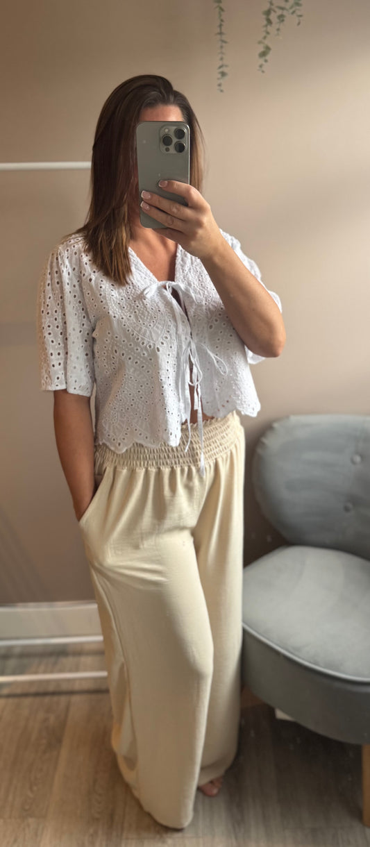 Broderie anglaise Top White Size 8-14